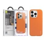Blueo Leather Magnetic Orange Cover for 15 Pro Max