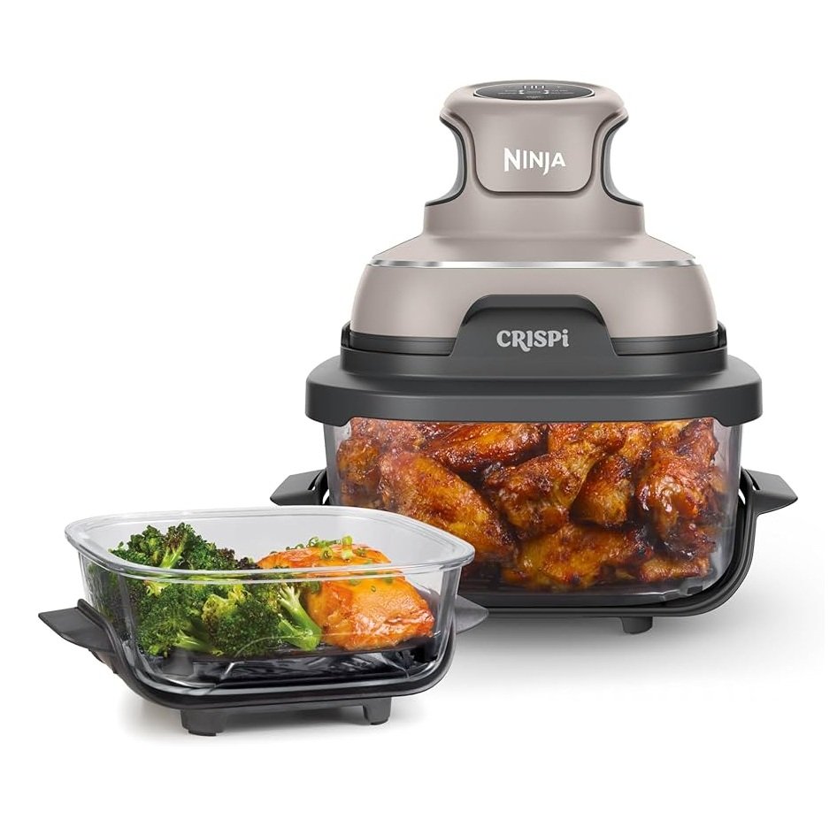 CRISP STONE Ninja Crispi Crisp Freidora de Aire de vidrio 4 en 1 Stone FN101ST Non-Toxic - Imagen 1