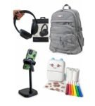 Combo 3 Regreso a Clases 4 en 1 Mochila + Mini Impresora + Headset Bluetooth + Soporte para Celular
