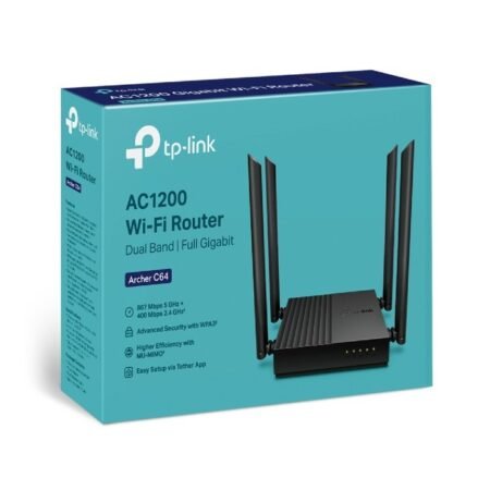 TP-Link AC1200 MU-MIMO WiFi Dual Band Full Gigabi Archer C64