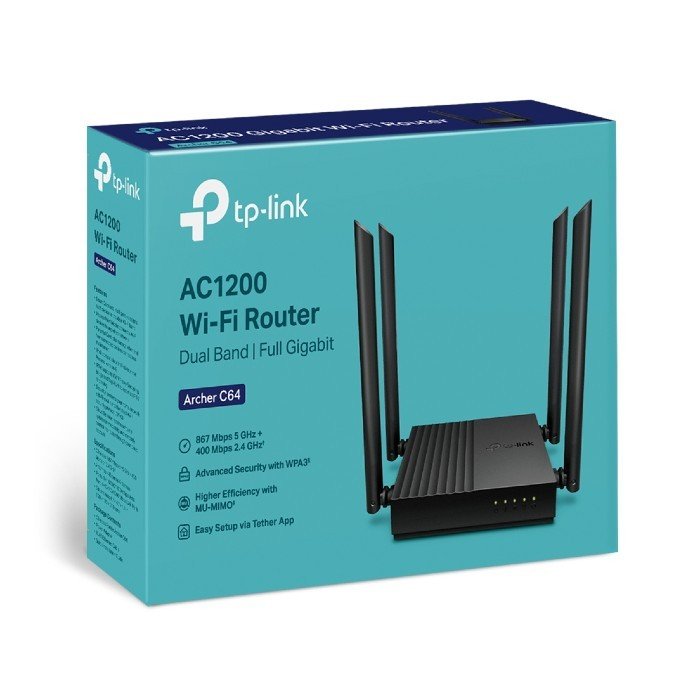dab8b52a-5bb9-4998-a19b-09ff3920c6a3.jpg TP-Link AC1200 MU-MIMO WiFi Dual Band Full Gigabi Archer C64 - Imagen 1