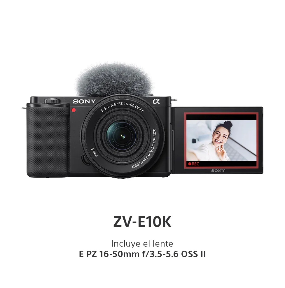 e10k Sony ZV-E10 Kit 16-50mm (Negra) - ZV-E10K/BQ E38 - Imagen 1