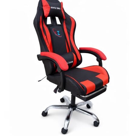 Silla Gamer con Bocina y Led Red Black