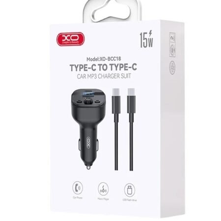 Type-C to Type-C Car MP3 Charger XO-BCC18