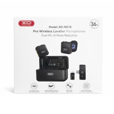 Pro Wireless Lavalier Microphones Dual Mic AI Noise 36H MC15