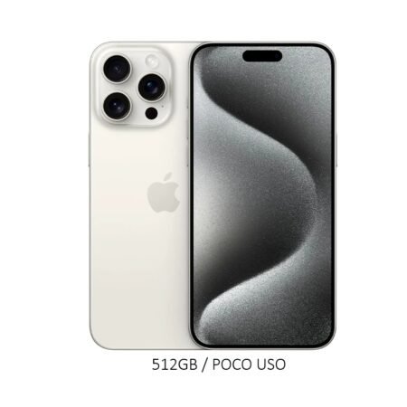 iPhone 15 Pro Max 512GB Titanium White Poco Uso 85% ESIM