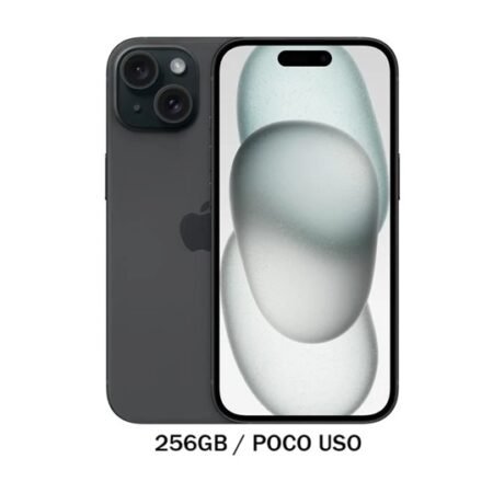 iPhone 15 256GB Black Poco Uso 95% ESIM (Pantalla Original, Pieza Desconocida)