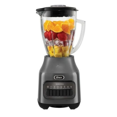 Licuadora Oster 6 Vel Vaso de Vidrio 600W Gris