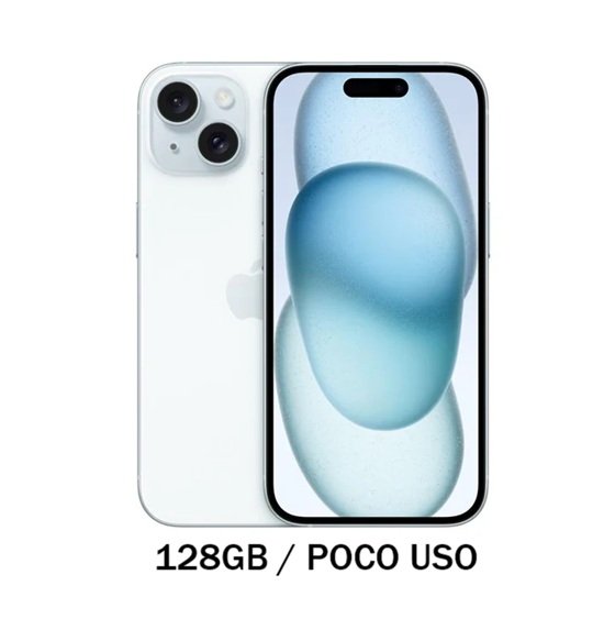 15 128 IPHONE iPhone 15 128GB Blue Poco Uso 86% Chip - Imagen 1