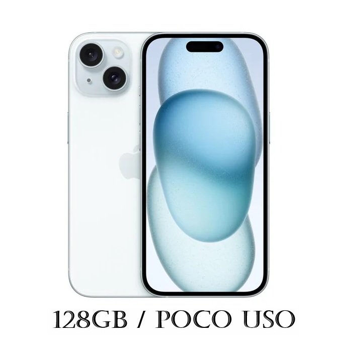 15 128 iPhone 15 128GB Blue Poco Uso 95% ESIM - Imagen 1