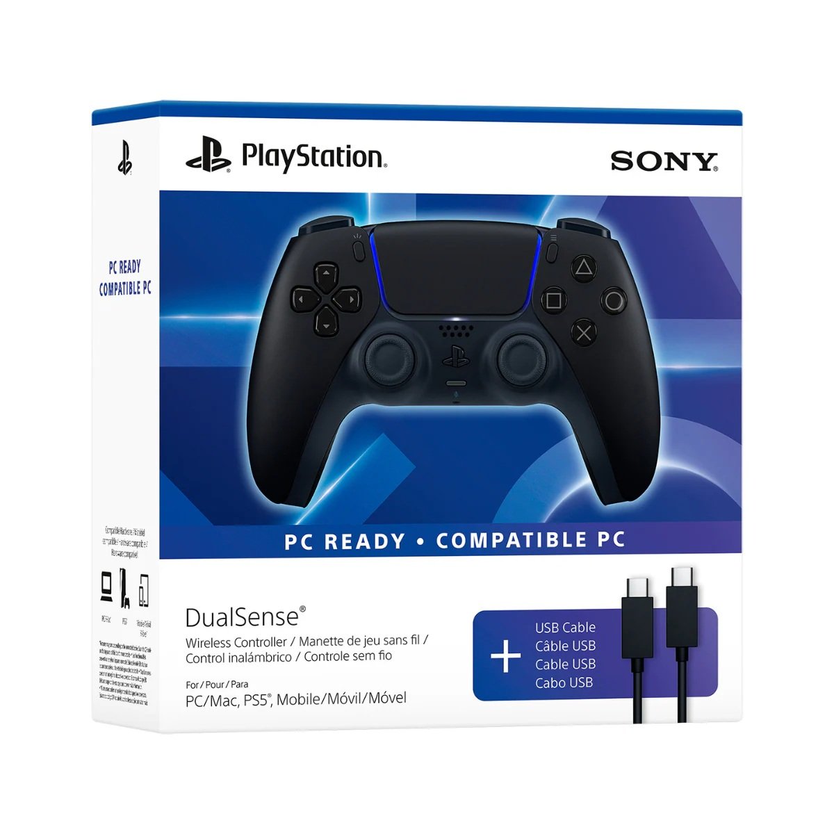 5986 Control para PS5 Midnight Black + Cable USB Inalámbrico - Imagen 1