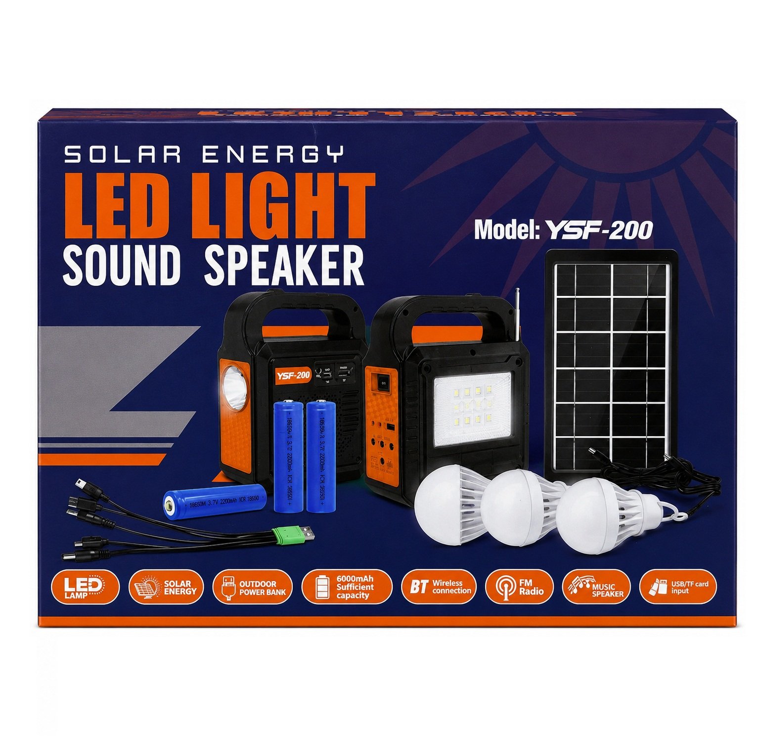ysf-200 Solar Energy Led Light Sound Speaker YSF-200 - Imagen 1