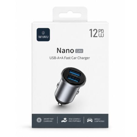 Wiwu Nano Lite USB-A+A Fast Car Charger 12w Wi-CC031