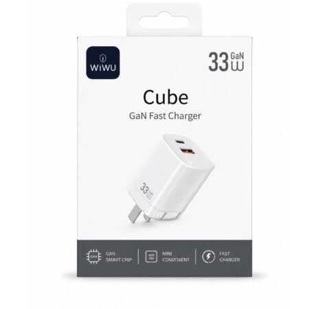 Wiwu Adaptor 33W Cube GaN Fast Charger A+C Wi-G017