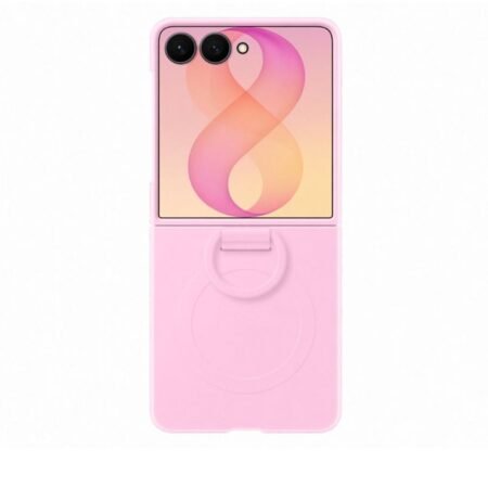 Galaxy Z Flip8 Silicone Ring Magnet Case Pink