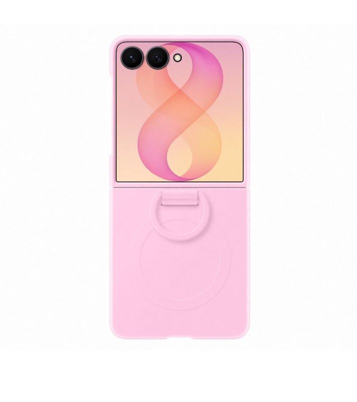 9344 Galaxy Z Flip8 Silicone Ring Magnet Case Pink - Imagen 1
