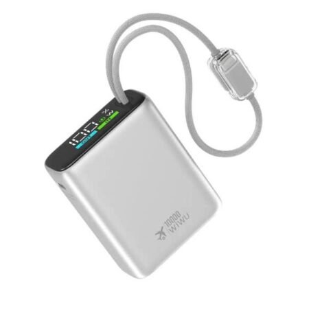 Power Plus Buit-in Cable Power Bank T203ALF 10000mAh Mini