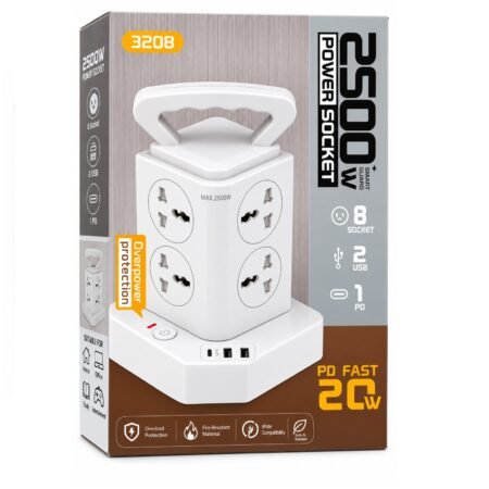 Power 8 Socket 2500W Smart Guard PD Fast 20W