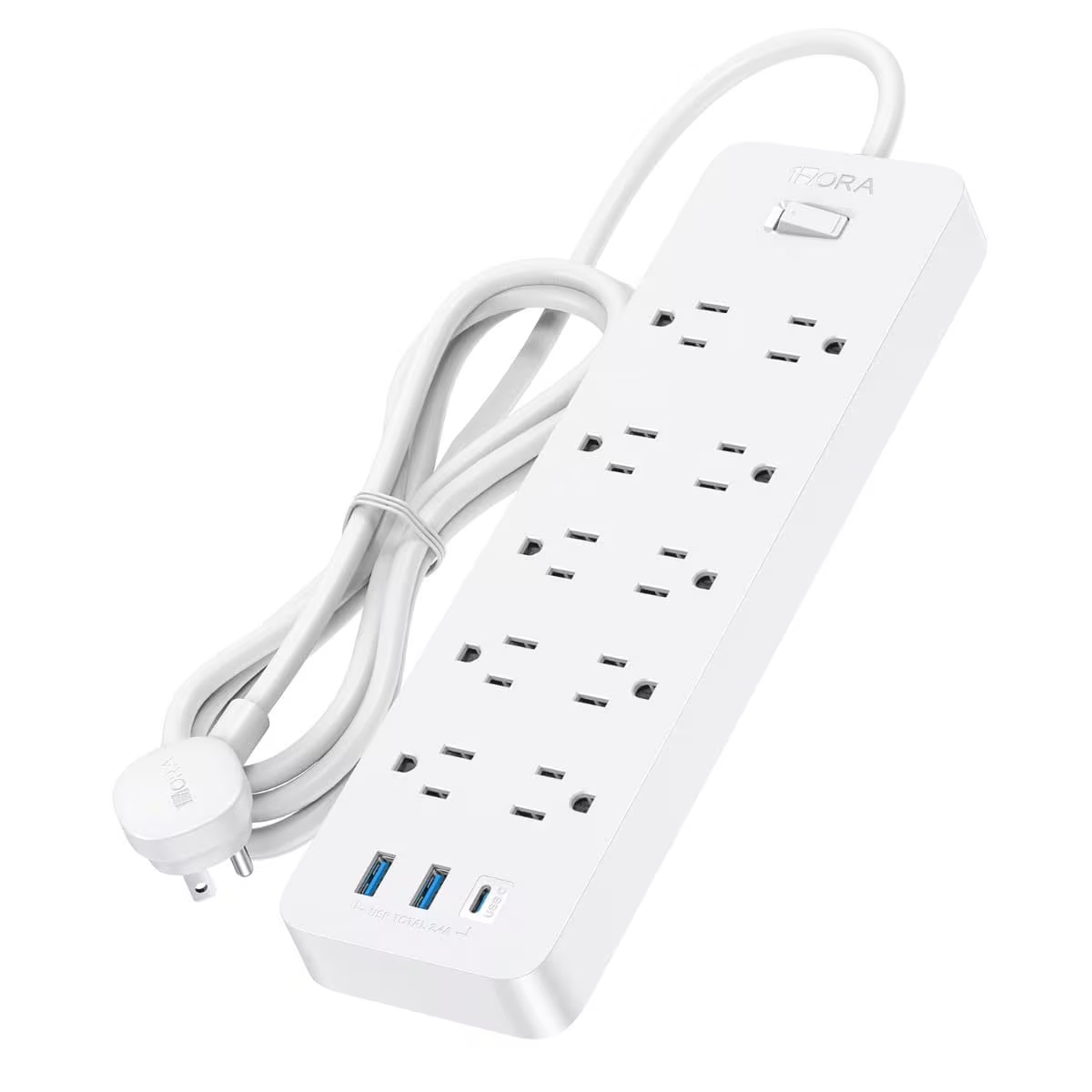 6638 Multicontacto de 10 Salidas y Cable 1.5M 2 USB-A y 1 USB-C - Imagen 1