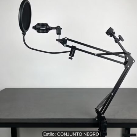 Soporte de Micrófono con Brazo Articulado y Filtro Antipop