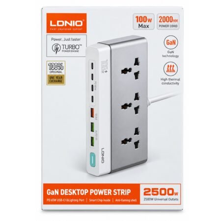 LDNIO GaN Desktop Power Strip 2500W 100W Max SC3