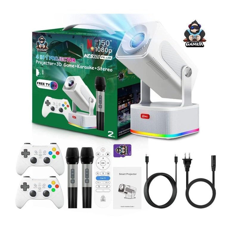 hcs350 4 in 1 Projector 3D Game + Karaoke + Stereo HCS350 PLUS - Imagen 1