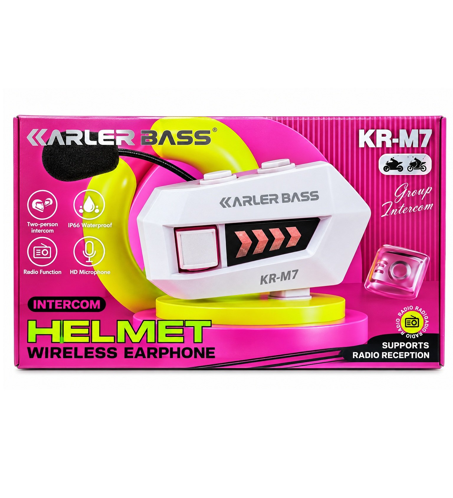 m7 Heltmet Wireless Earphone Intercom KR-M7 Rose - Imagen 1