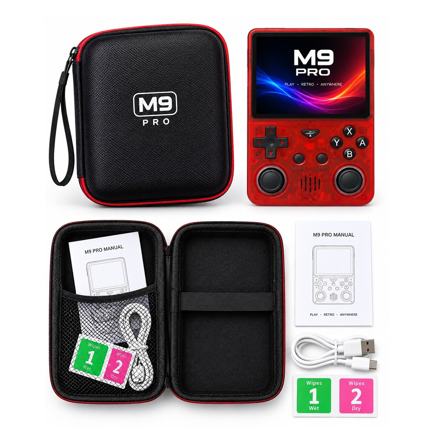 m9 roja Consola Retro M9 PRO +35000 Games Naranja - Imagen 1