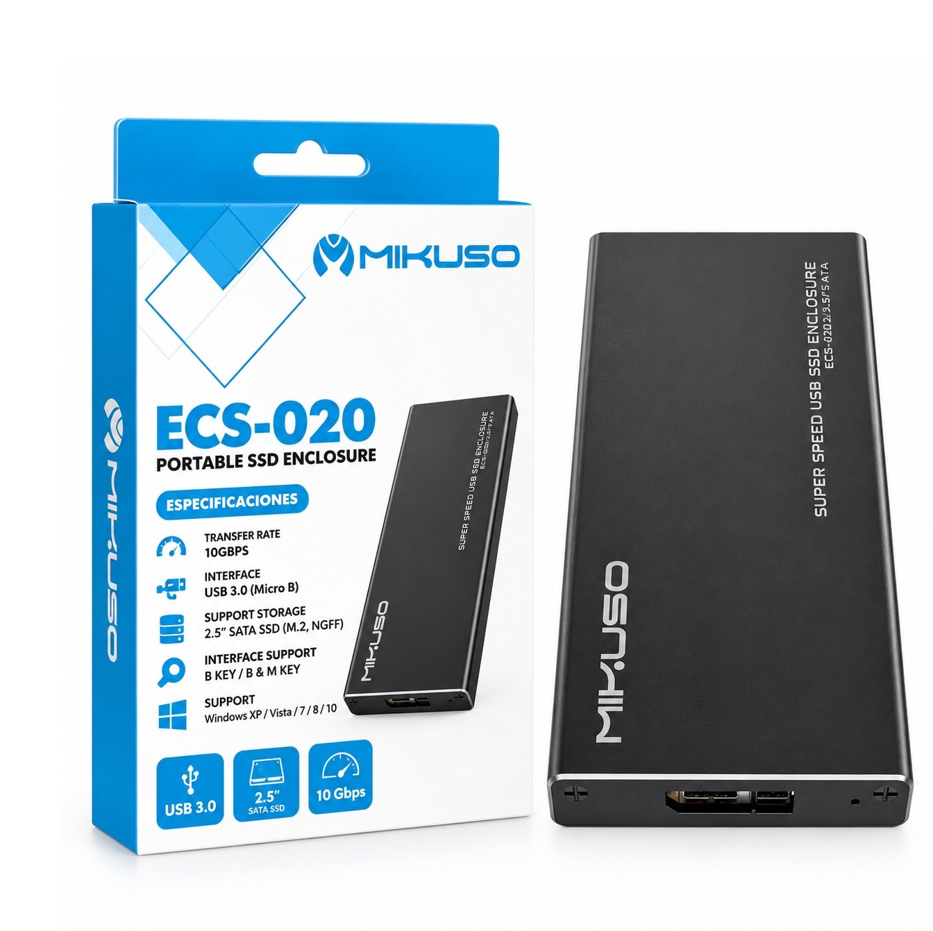-020 Case Disco Duro Mikuso ECS-020 USB 3.0 SSD Enclosure - Imagen 1