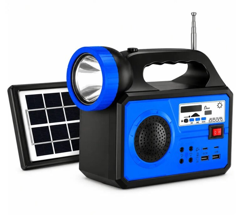 0380 Bocina JT-QT-T08 Con Lampara y Panel Solar - Imagen 1