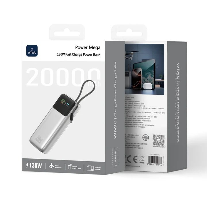 130w Wiwu Power Mega 130W Fast Charge PM301 - Imagen 1