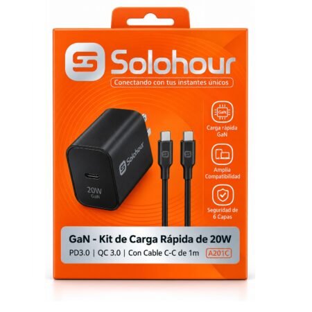 GaN Kit de Carga Rapida 20W A201C Black