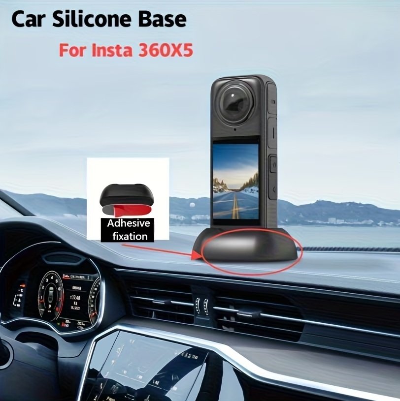 CAR SILICONE Base Silicona para Insta360 X5 Adhesivo para Carro - Imagen 1