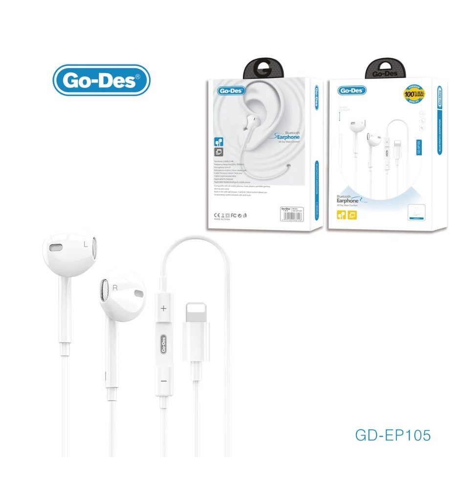 EP105 Bluetooth Earphone GD-EP105 Tipo Lightning - Imagen 1