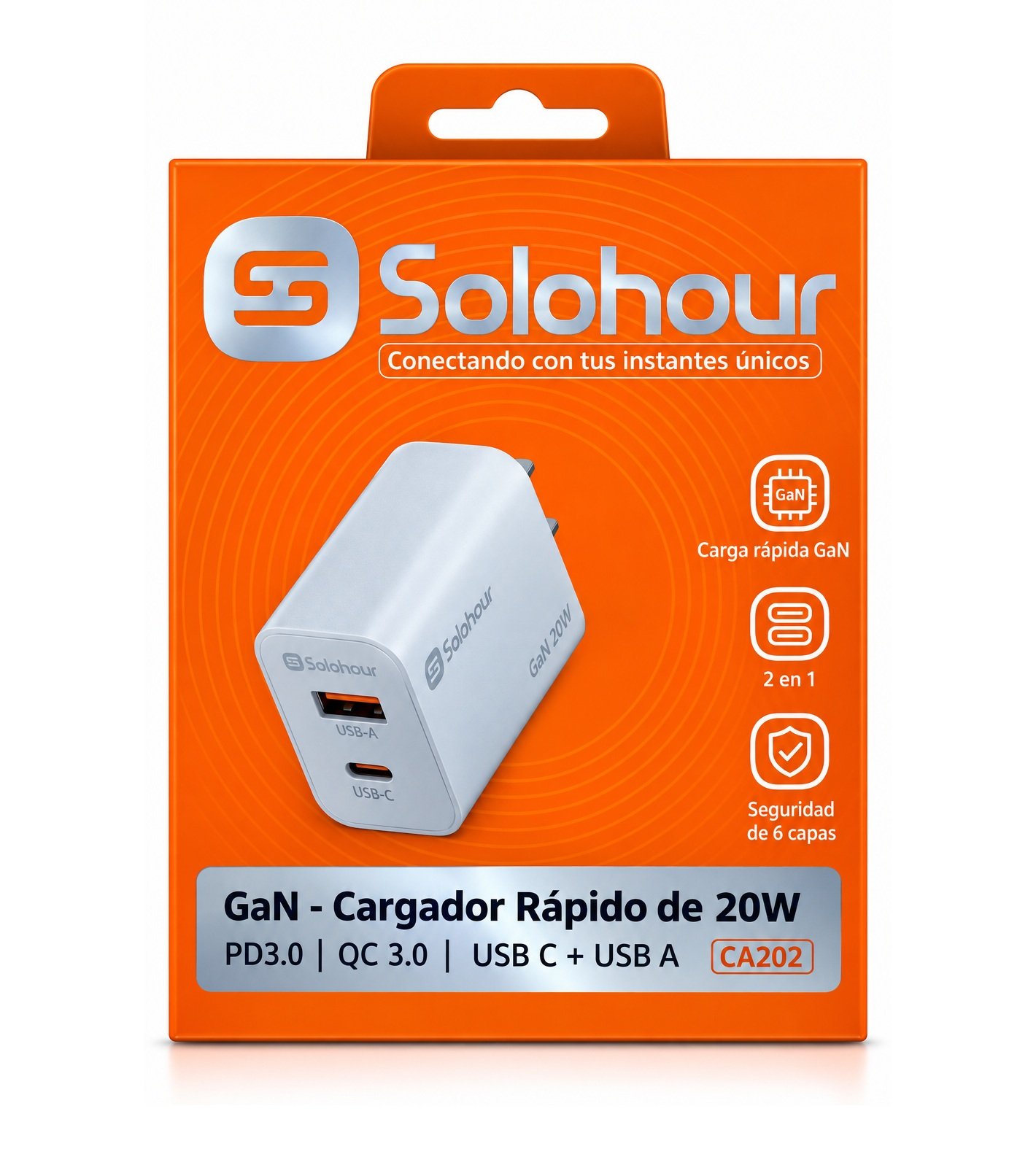 a202 GaN Kit de Carga Rapida 20W CA202 White - Imagen 1