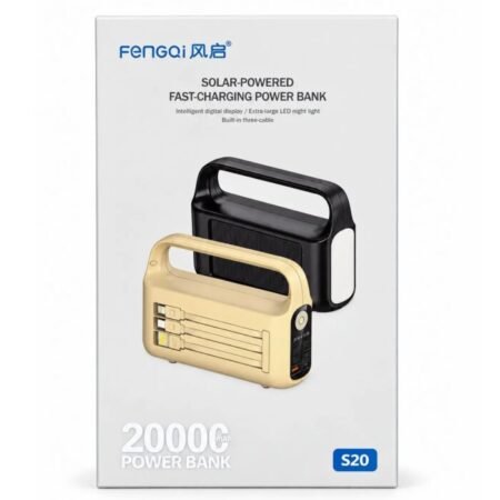 Power Bank S20 FENGQI Solar-Powered Fast-Charging 20000mA