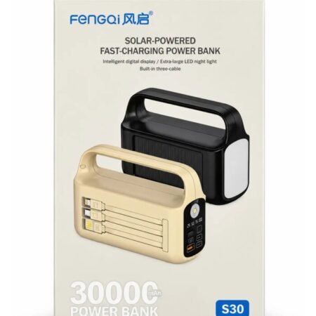 Power Bank S30 FENGQI Solar-Powered Fast-Charging 30000mAh