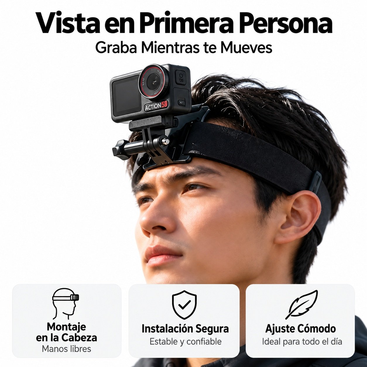 vista fist person Correa para Cabeza de DJI 6/ 5 Pro /4, Ace Pro 2/1 Insta360 - Imagen 1